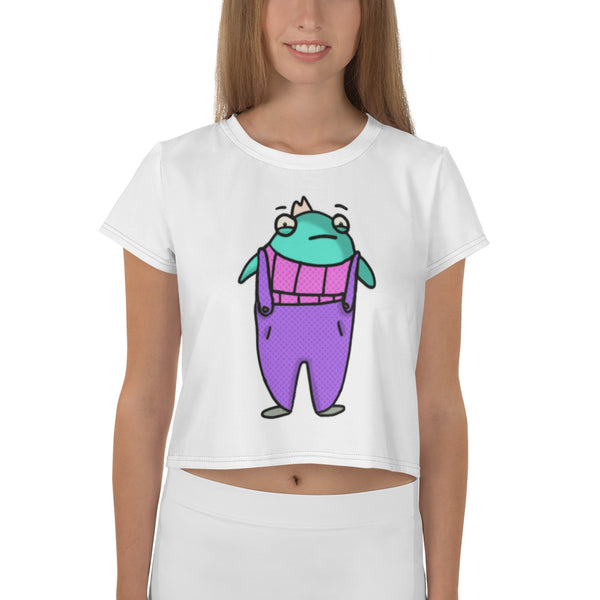 "The Frog Prince" Women's All-Over Print Crop Tee