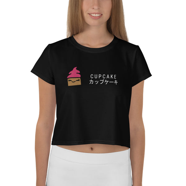 "Kawaii Cup Cake" Women's All-Over Print Crop Tee