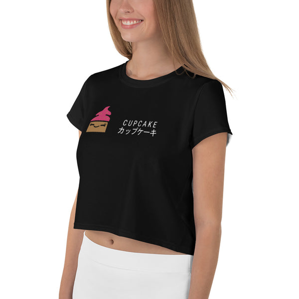 "Kawaii Cup Cake" Women's All-Over Print Crop Tee