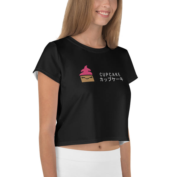 "Kawaii Cup Cake" Women's All-Over Print Crop Tee