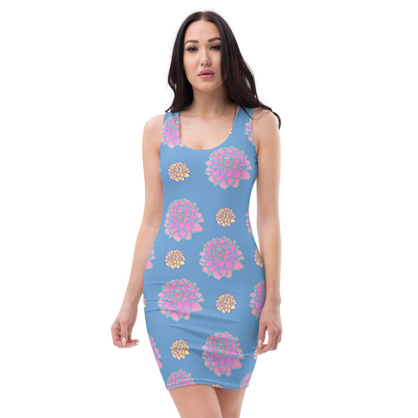 "Rose Flower Design" Women's Sublimation Cut & Sew Dress