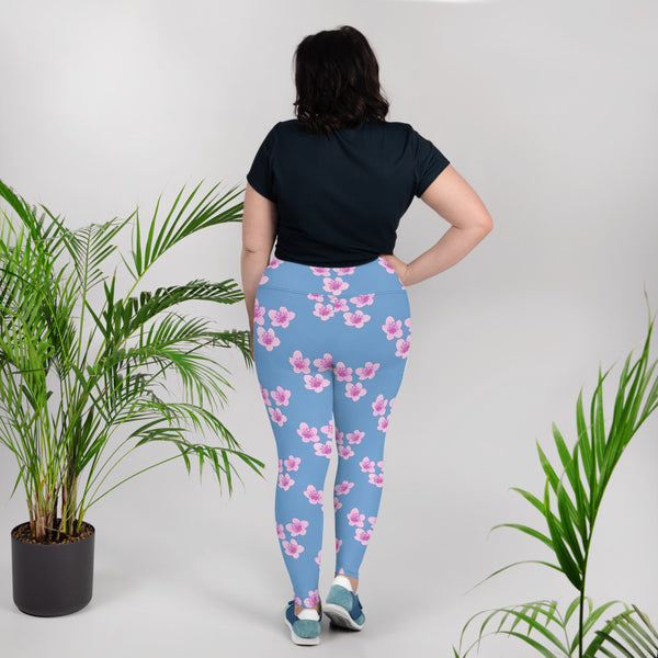 "Pink Cherry Blossom" Women's All-Over Print Plus Size Leggings