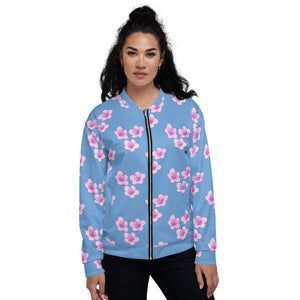 "Pink cherry Blossom"  Women's Bomber Jacket