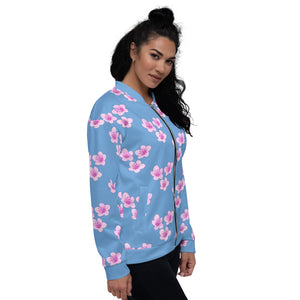 "Pink cherry Blossom"  Women's Bomber Jacket