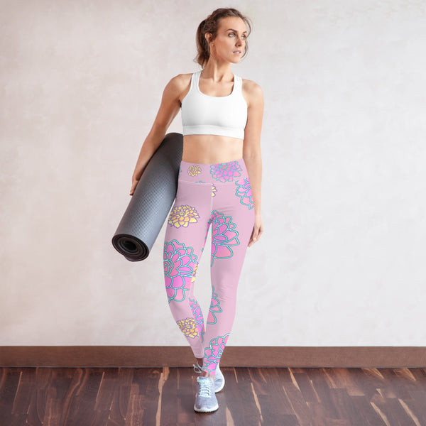 "Rose Flower Design" Yoga Leggings