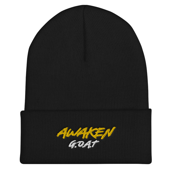 Men's "Awaken G.O.A.T" Cuffed Beanie